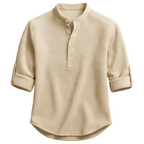 Men's Band Collar Tab Sleeve Shirt