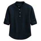 Men's Band Collar Tab Sleeve Shirt