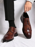 Men's Brogue Cap Toe Derby Shoes