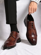 Men's Brogue Cap Toe Derby Shoes