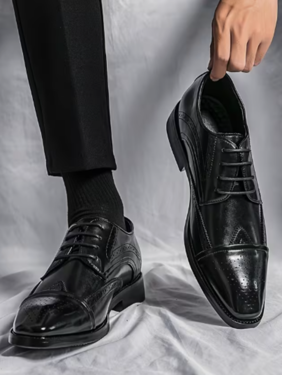 Men's Brogue Cap Toe Derby Shoes