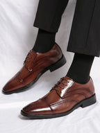 Men's Brogue Cap Toe Derby Shoes