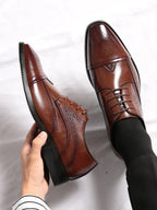 Men's Brogue Cap Toe Derby Shoes