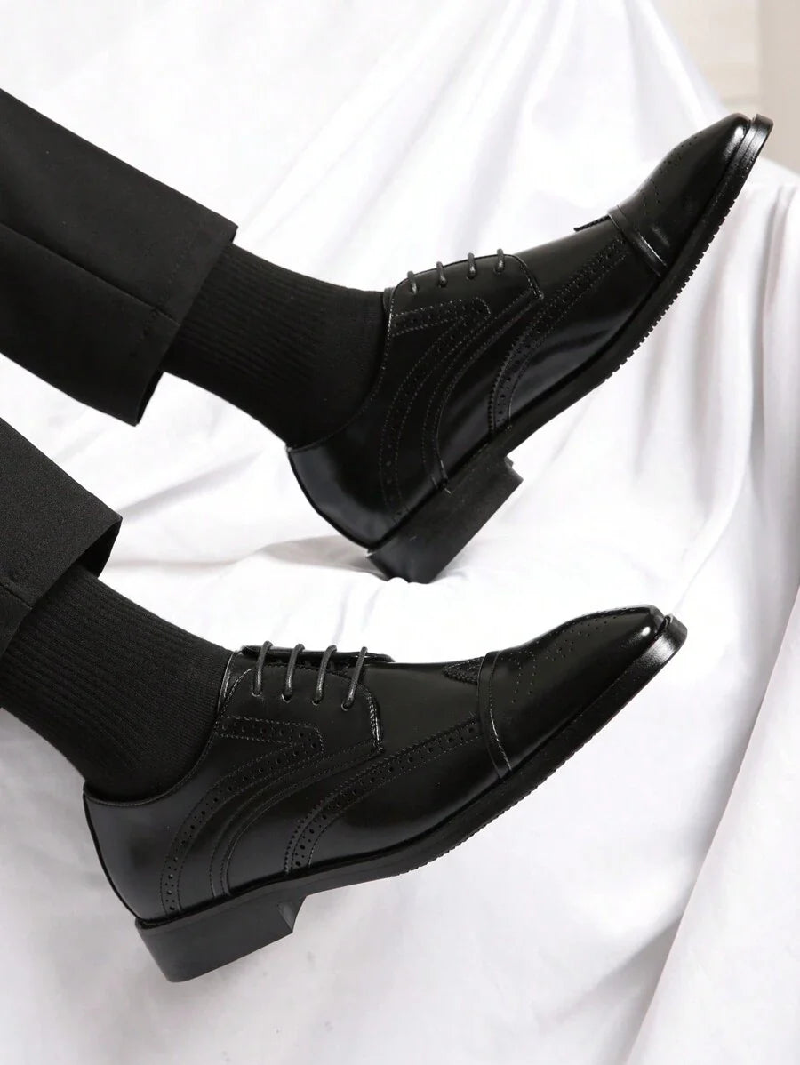 Men's Brogue Cap Toe Derby Shoes