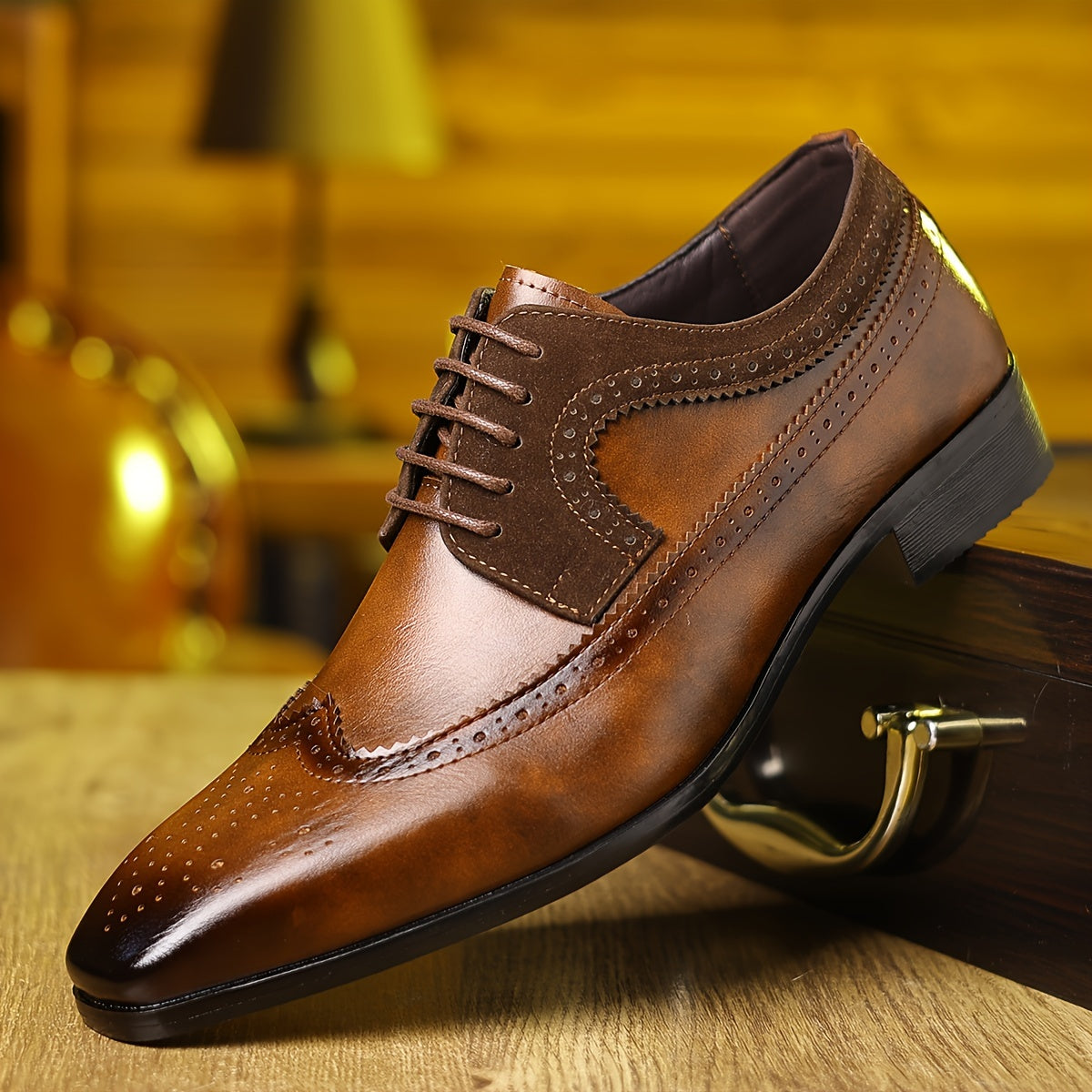 Men's Brogue Wingtip Derby Shoes