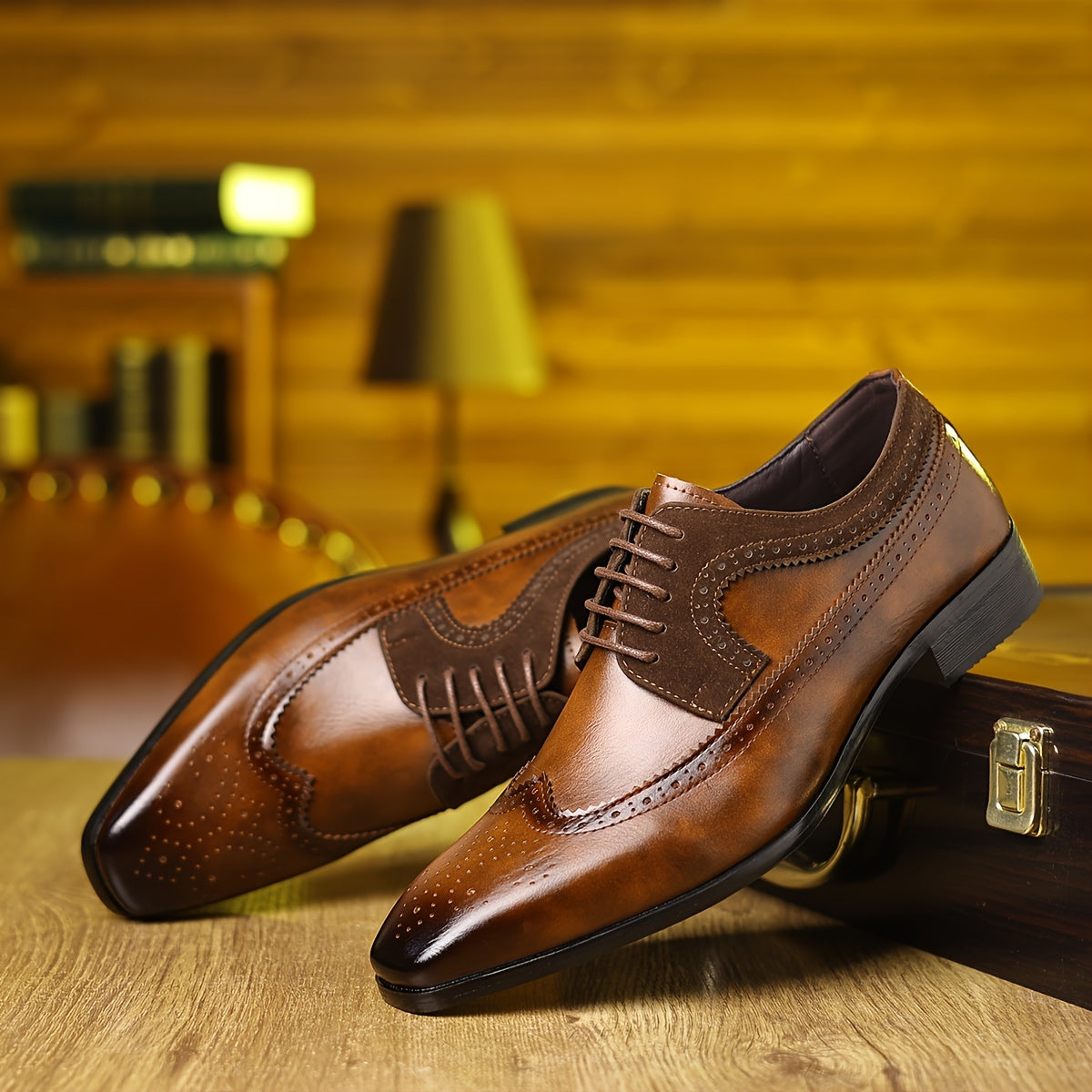 Men's Brogue Wingtip Derby Shoes