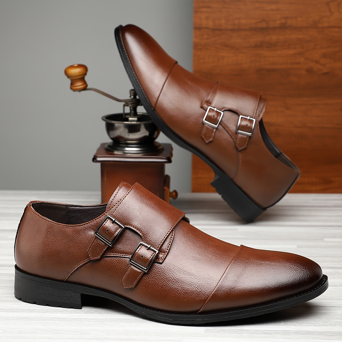 Men's Buckle Strap Dress Shoes