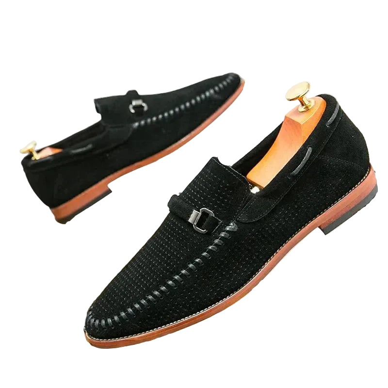 Men's Buckle Strap Slip-On Loafers