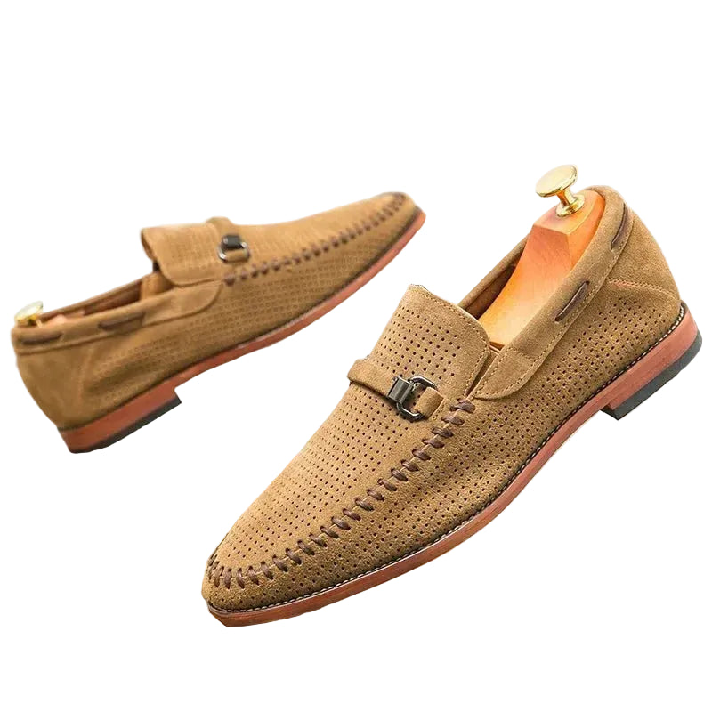Men's Buckle Strap Slip-On Loafers