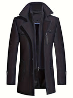 Men's Button Front Long Coat