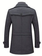 Men's Button Front Long Coat