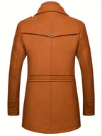 Men's Button Front Long Coat