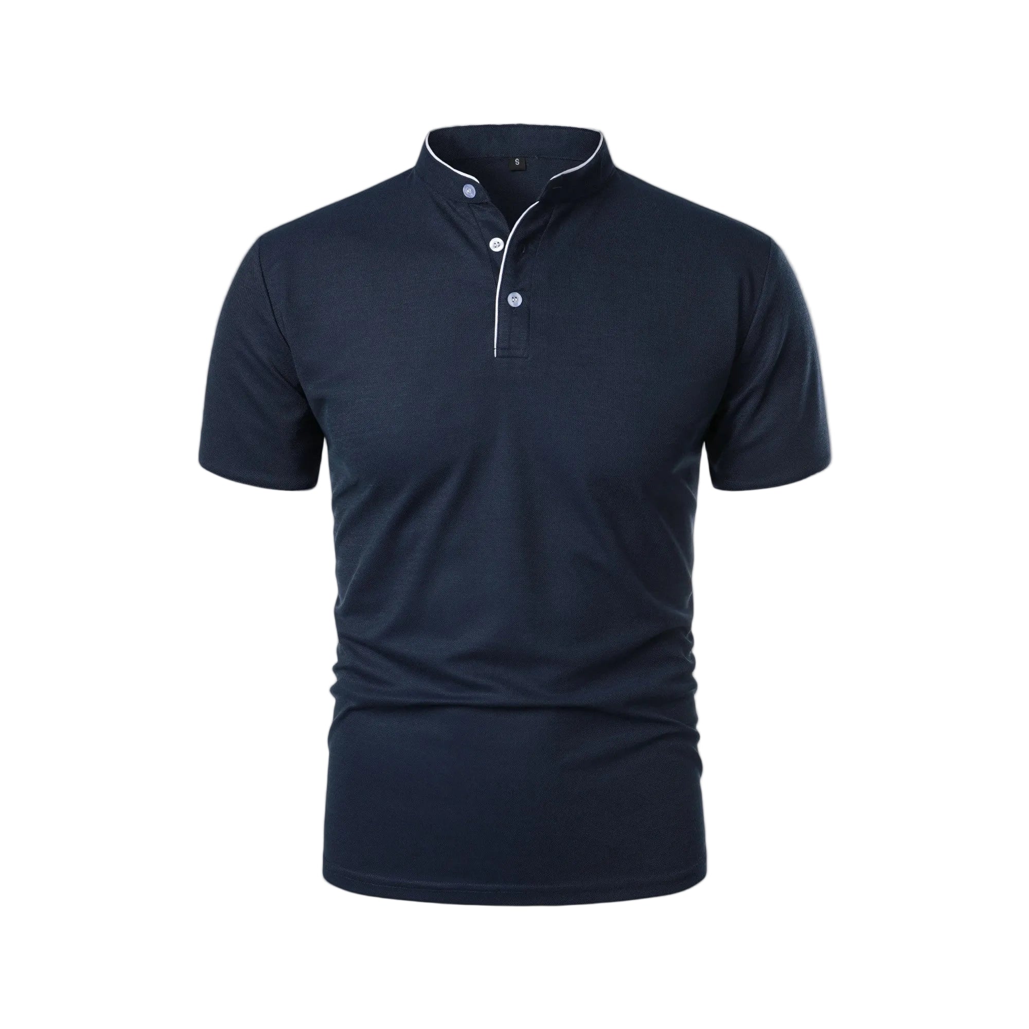Men's Button Neck Polo Shirt