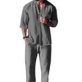 Men's Button Shirt and Drawstring Trouser Set
