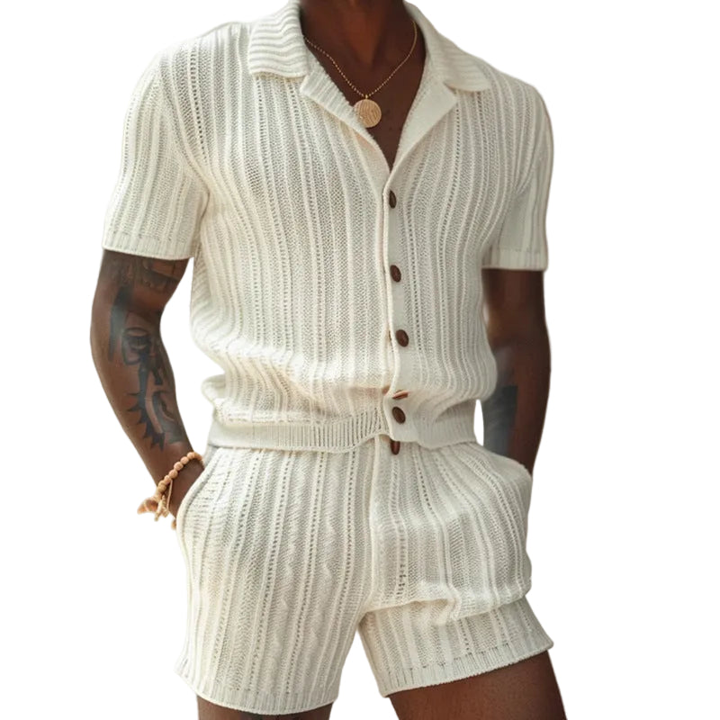 Men's Button Shirt and Short Set