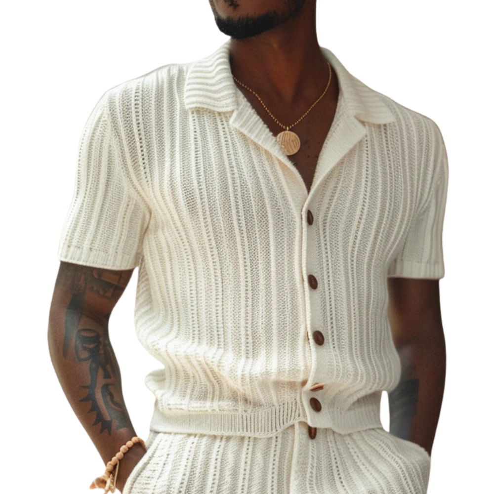 Men's Button Shirt and Short Set