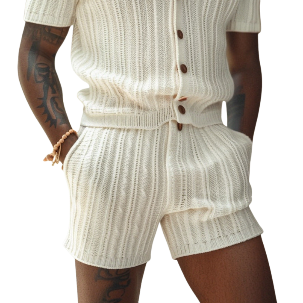 Men's Button Shirt and Short Set