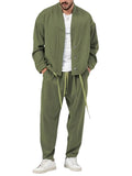 Men's Button Top and Drawstring Trouser Set