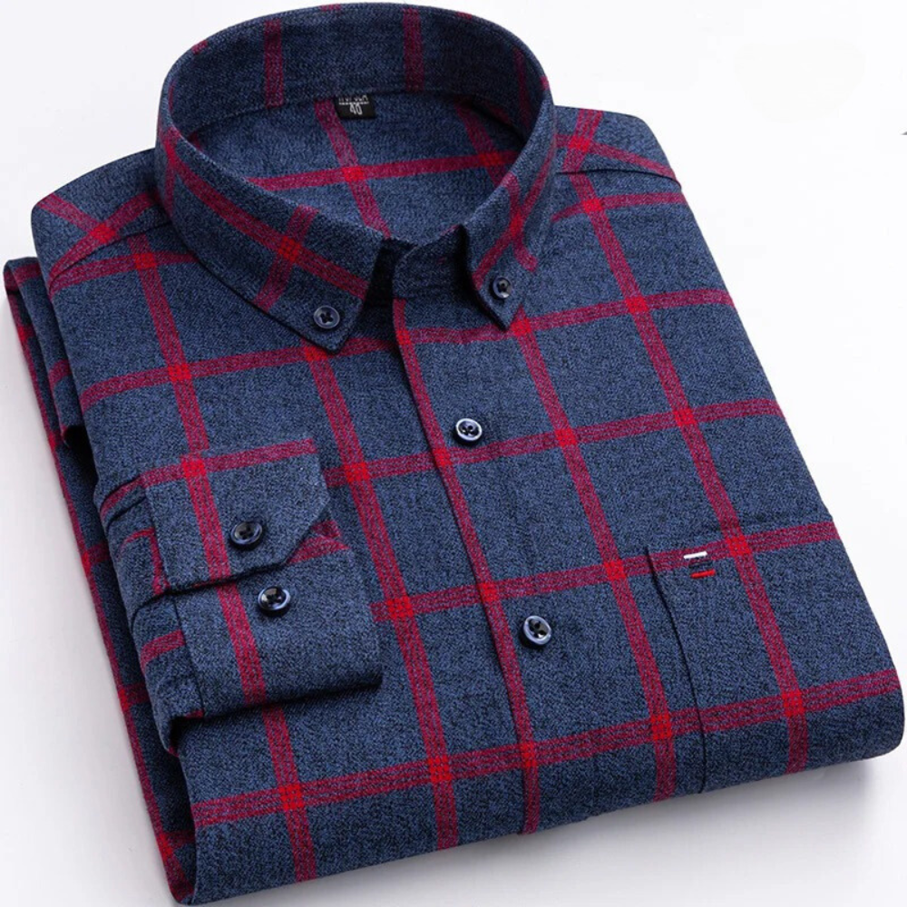 Men's Button-Up Checked Shirt