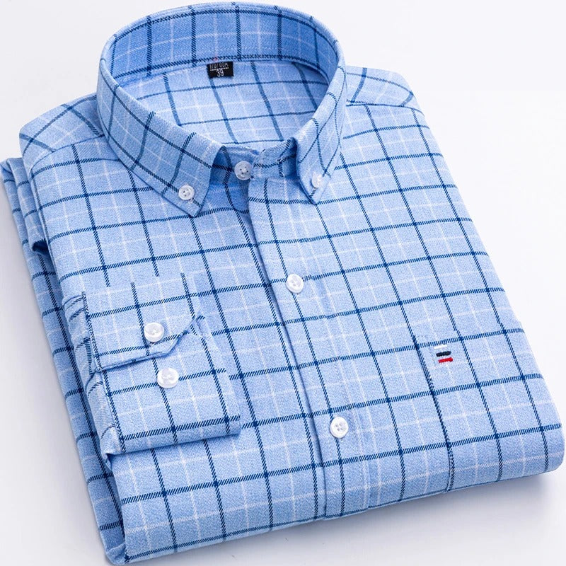 Men's Button-Up Checked Shirt