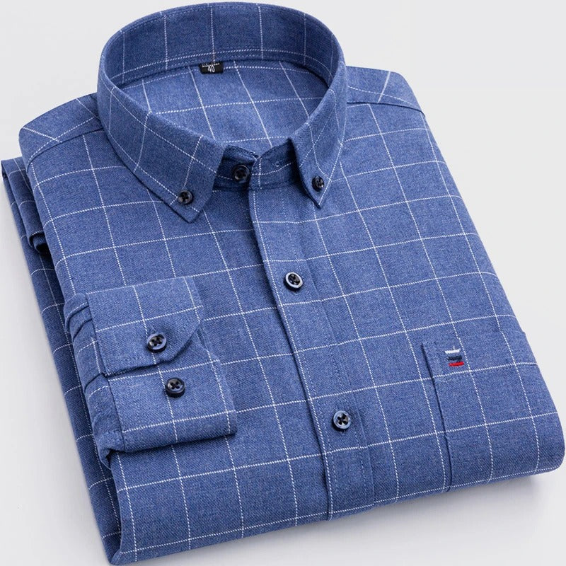 Men's Button-Up Checked Shirt