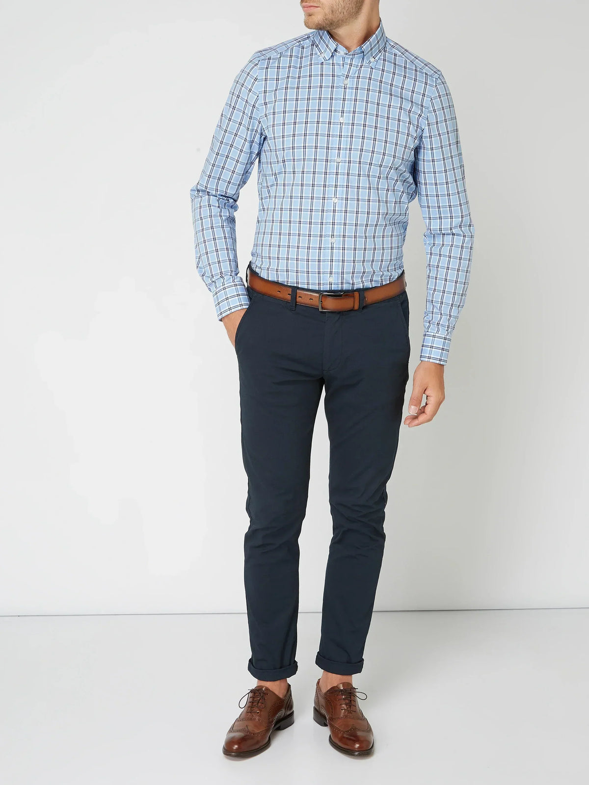 Men's Button-Up Checked Shirt
