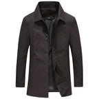 Men's Button-Up Collared Coat