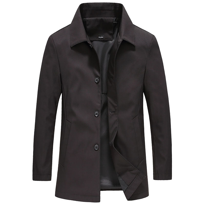 Men's Button-Up Collared Coat