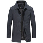 Men's Button-Up Collared Coat