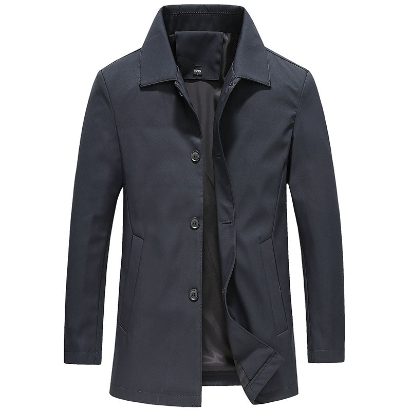 Men's Button-Up Collared Coat