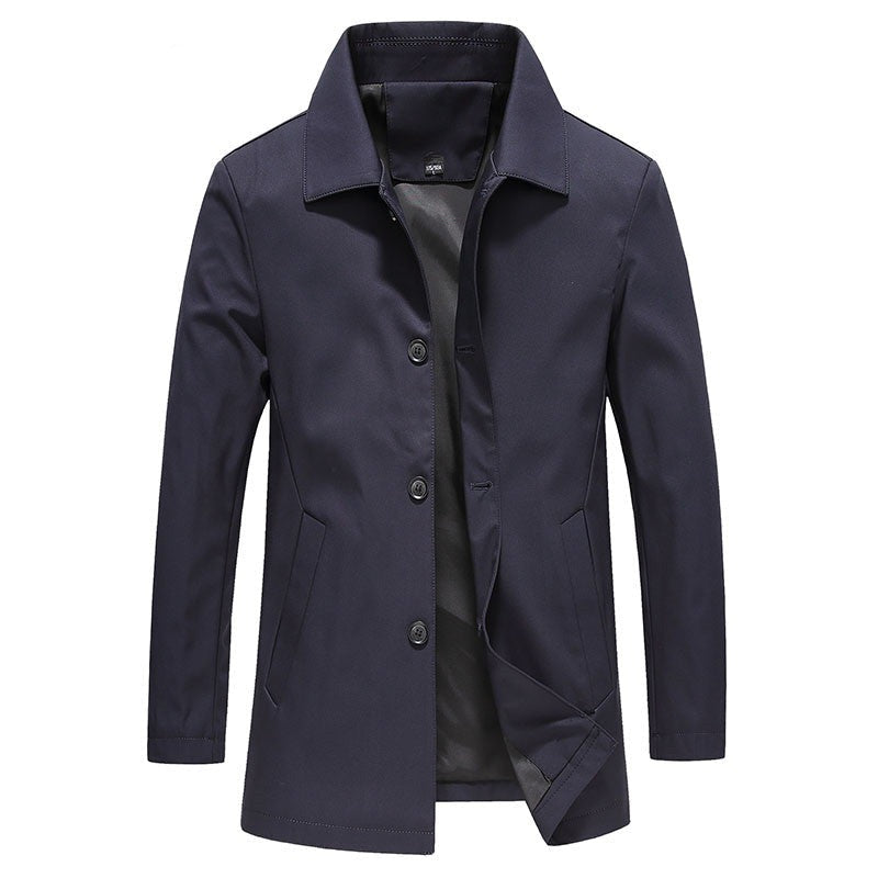 Men's Button-Up Collared Coat