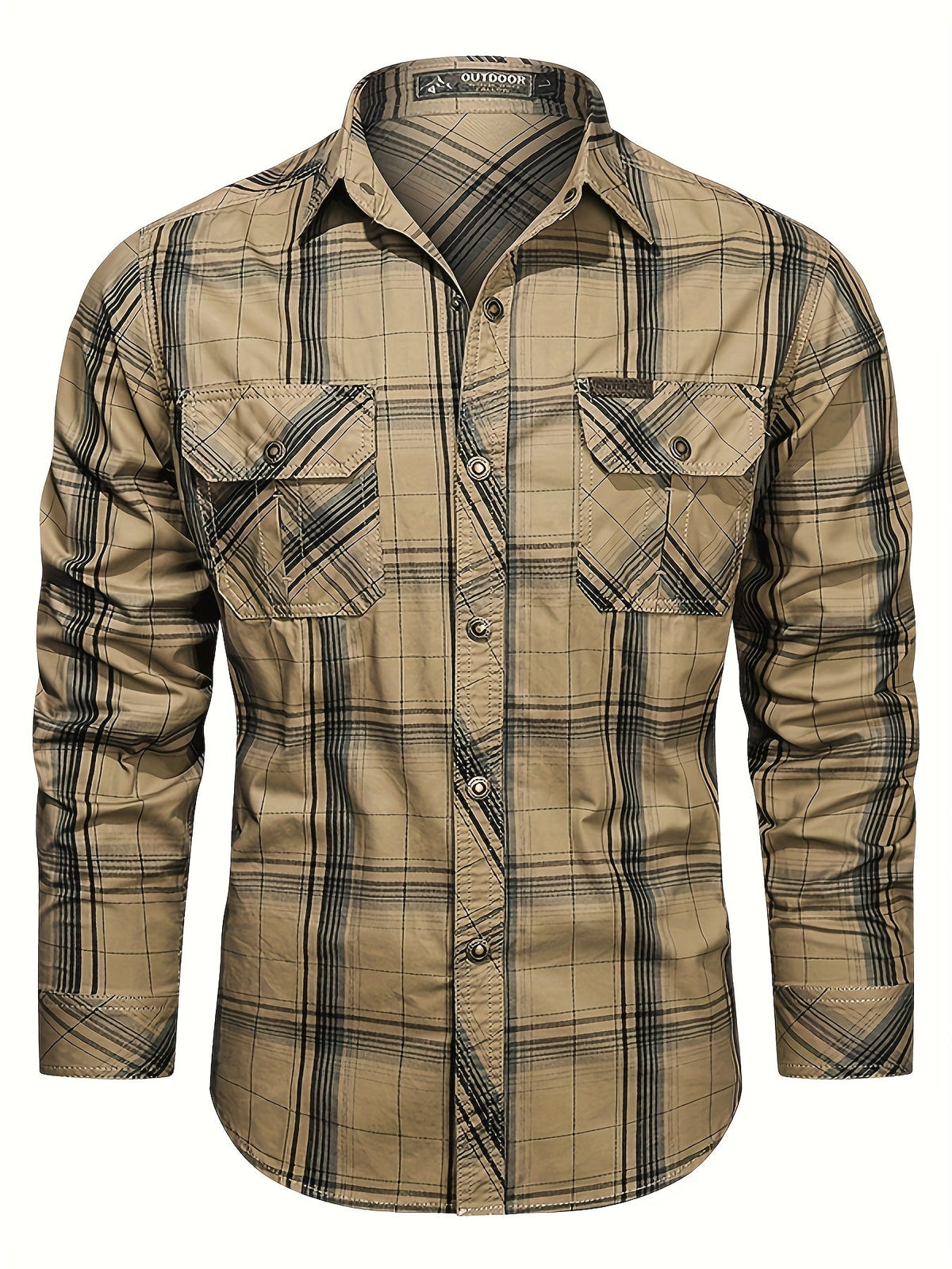 Men's Button-Up Plaid Shirt