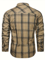 Men's Button-Up Plaid Shirt
