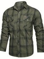 Men's Button-Up Plaid Shirt
