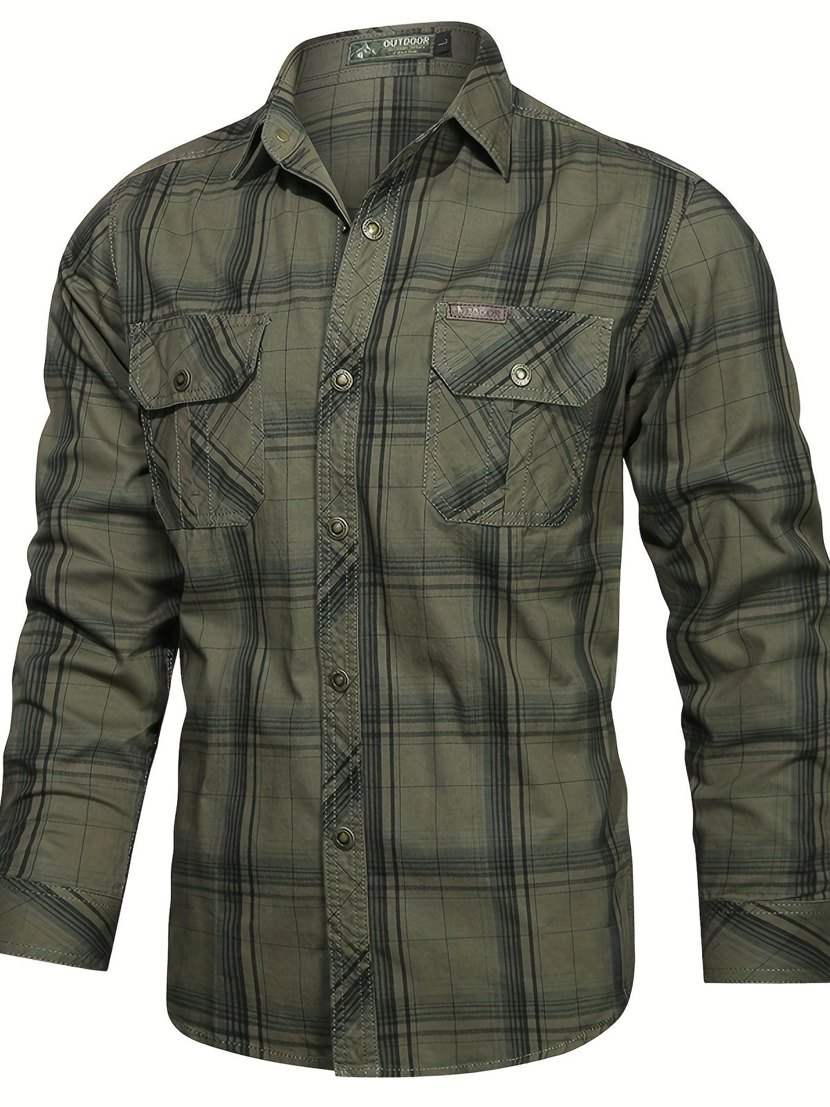 Men's Button-Up Plaid Shirt