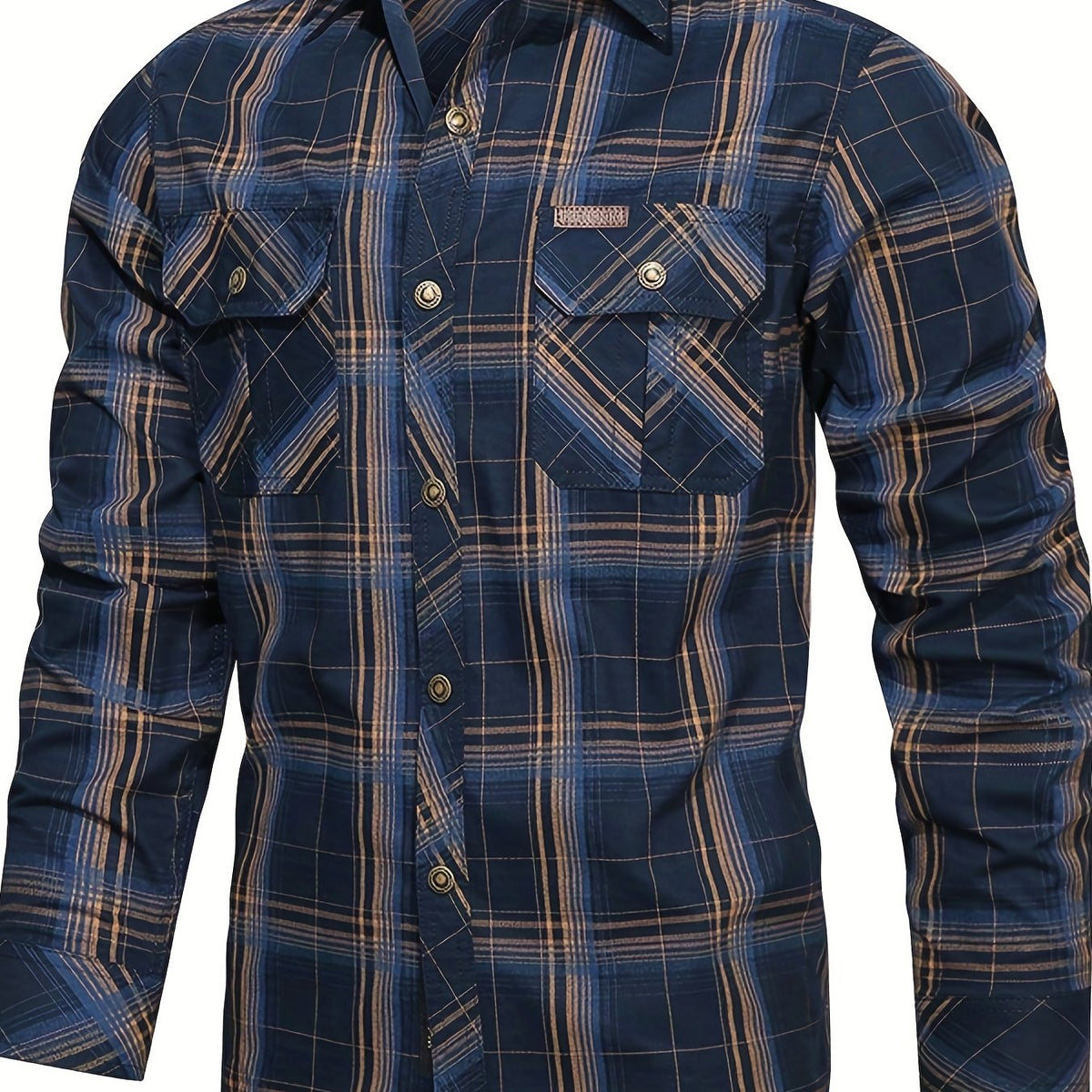 Men's Button-Up Plaid Shirt