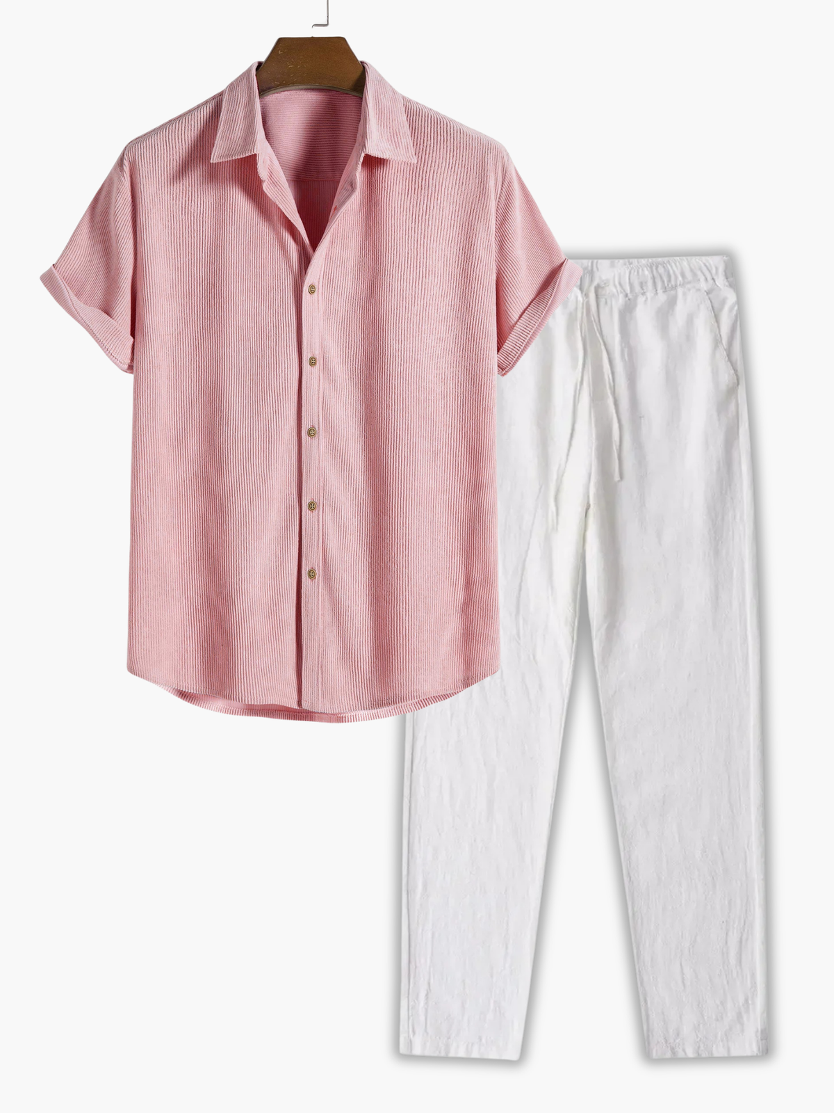 Men's Button-Up Shirt and Trousers Set