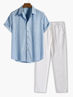 Men's Button-Up Shirt and Trousers Set