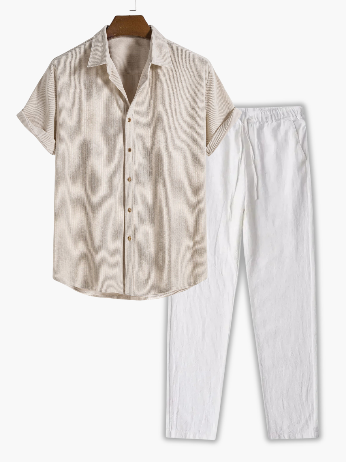 Men's Button-Up Shirt and Trousers Set