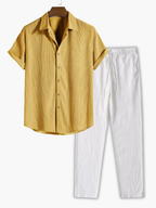 Men's Button-Up Shirt and Trousers Set