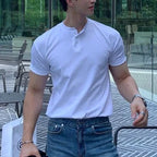 Men's Buttoned Henley T-Shirt