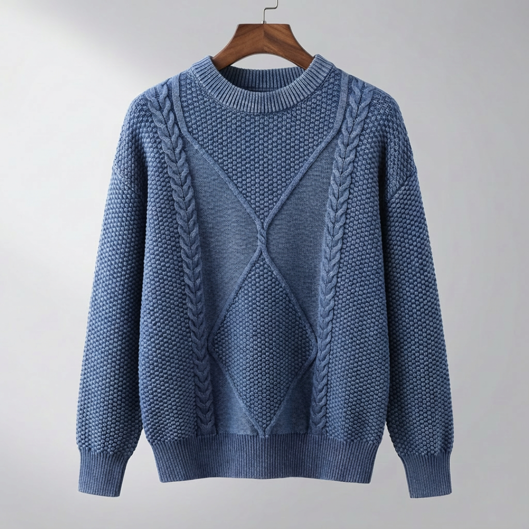 Men's Cable Knit Crew Neck Jumper