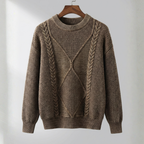 Men's Cable Knit Crew Neck Jumper
