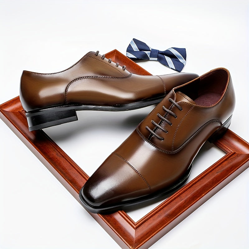 Men's Cap Toe Lace-Up Oxford Shoes