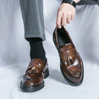 Men's Check Tassel Loafers