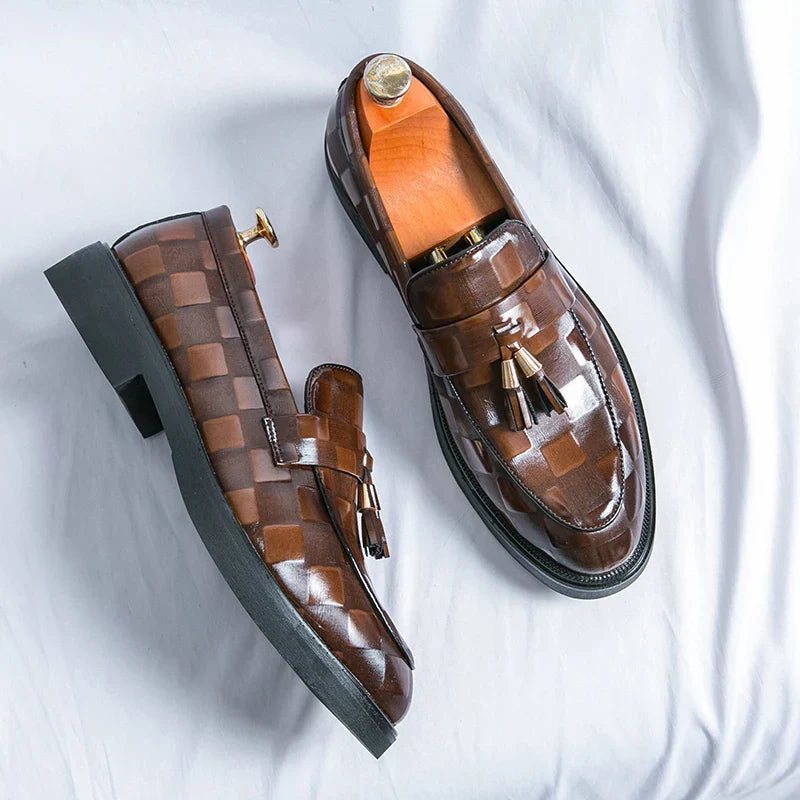 Men's Check Tassel Loafers