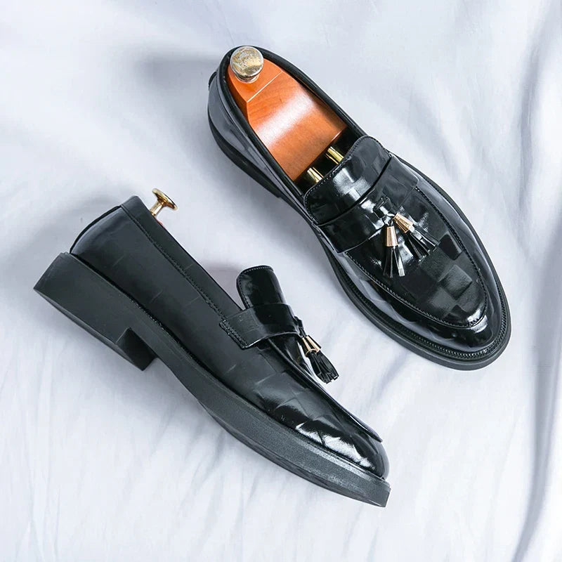 Men's Check Tassel Loafers