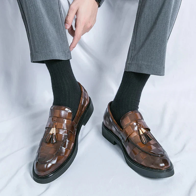 Men's Check Tassel Loafers