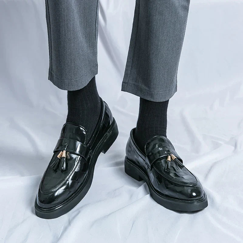 Men's Check Tassel Loafers