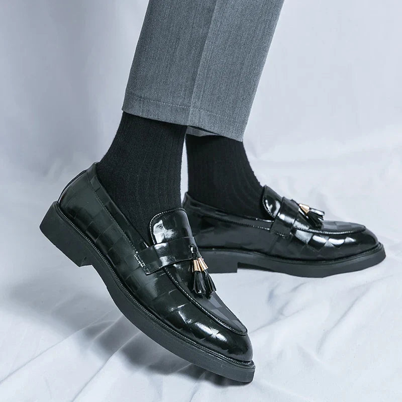 Men's Check Tassel Loafers